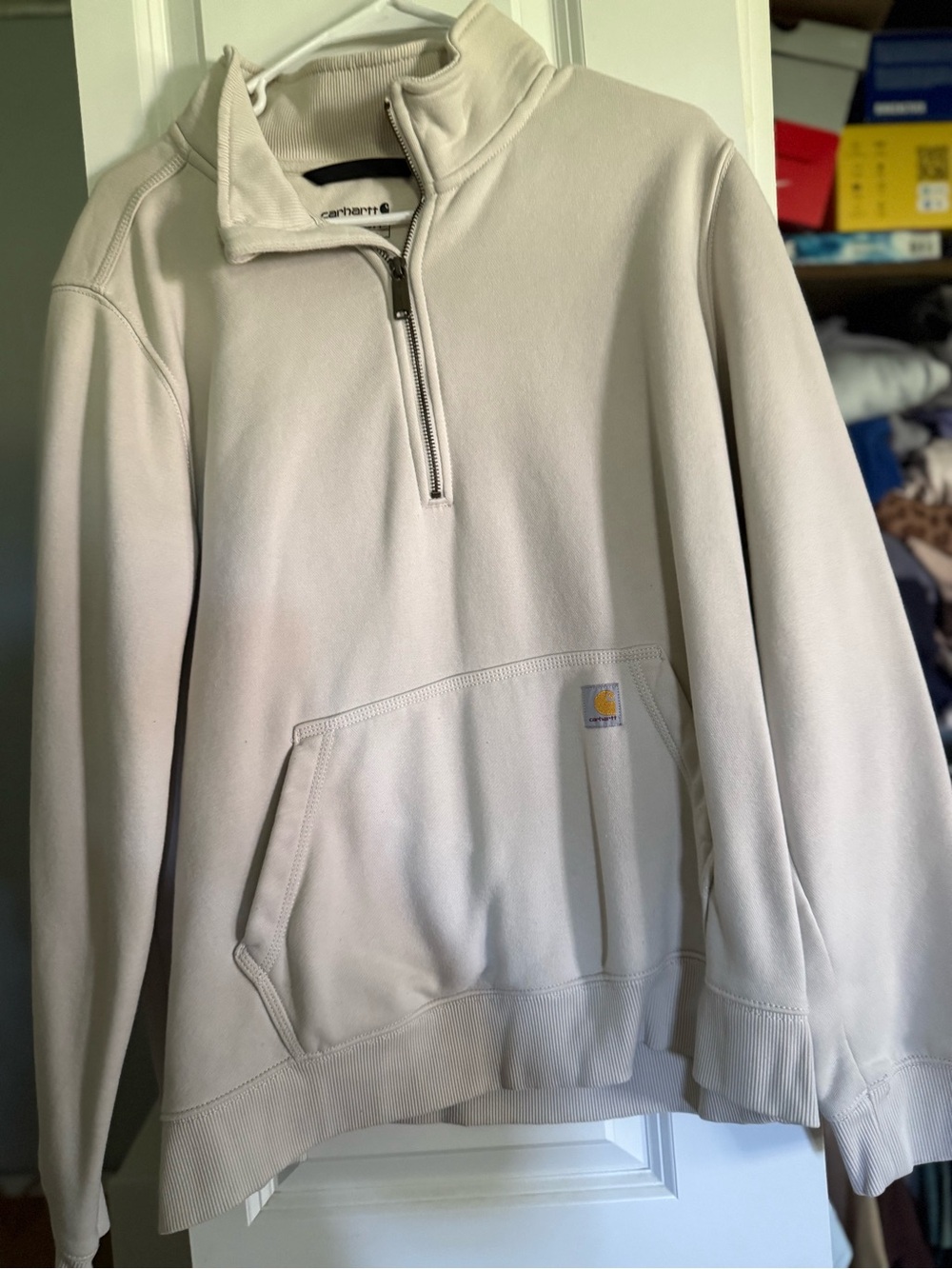 Carhartt Unisex Light Sandstone Half-Zip Pullover Sweatshirt